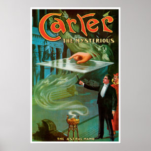 Vintage-Zauberplakat, Carter der Geheimnisvolle Poster