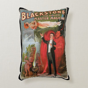 Vintage-Zauberplakat, Großer Blackstone-Magier Dekokissen