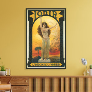 Vintage-Zauberplakat, Ionia die Verzauberin Leinwanddruck