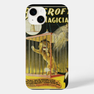 Vintage-Zauberplakat, Magier Bancroft und Löwe Case-Mate iPhone 14 Hülle