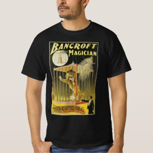 Vintage-Zauberplakat, Magier Bancroft und Löwe T-Shirt