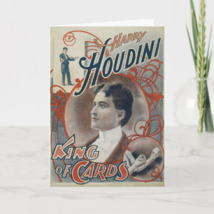 Vintage-Zauberplakat, Magier Harry Houdini Karte