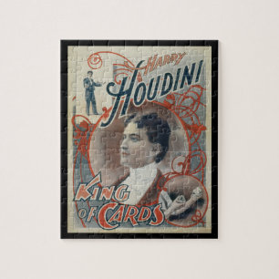 Vintage-Zauberplakat, Magier Harry Houdini Puzzle