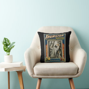 Vintage-Zauberplakat, Thurston, Der große Magier Kissen