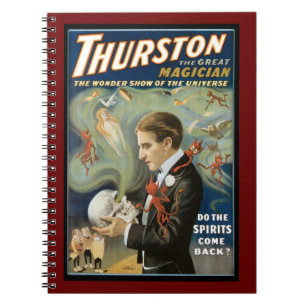 Vintage-Zauberplakat, Thurston, Der große Magier Notizblock