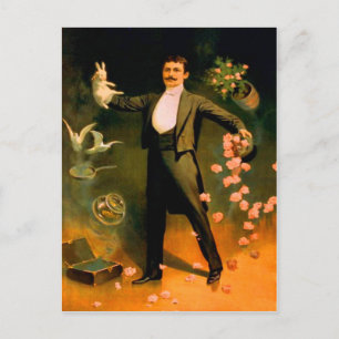 Vintage Zauberstäbchen Rose Tauchen Zaubertricks Postkarte