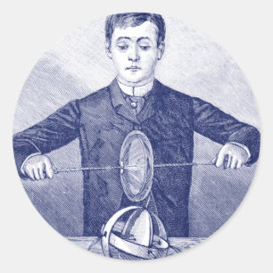 Vintage Zaubertrick oder wissenschaftliches Experi Runder Aufkleber