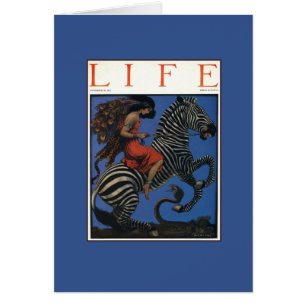 Vintage-Zebra Art Nouveau Frau Life 1922