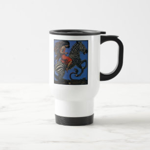 Vintage-Zebra Art Nouveau Frau Life 1922 Reisebecher