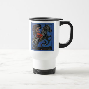 Vintage-Zebra Art Nouveau Frau Life 1922 Reisebecher
