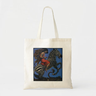 Vintage-Zebra Art Nouveau Frau Life 1922 Tragetasche