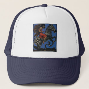 Vintage-Zebra Art Nouveau Frau Life 1922 Truckerkappe