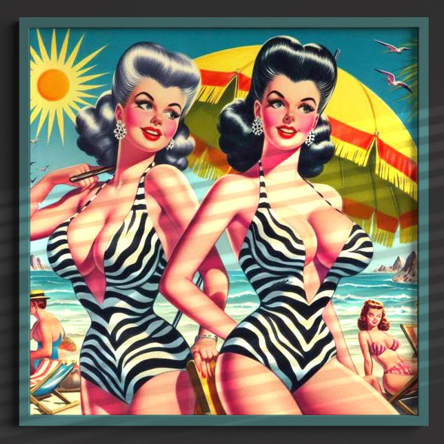 Vintage Zebra Girls Poster (Von Creator hochgeladen)