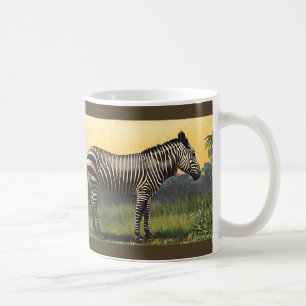 Vintage-Zebra in der afrikanischen Savanne, Wildti Tasse