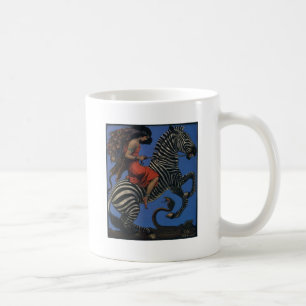 Vintage Zebra Jugendstilfrau Kaffeetasse