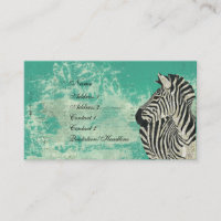 Vintage Zebra-Türkis-Geschäfts-Karte/Umbauten
