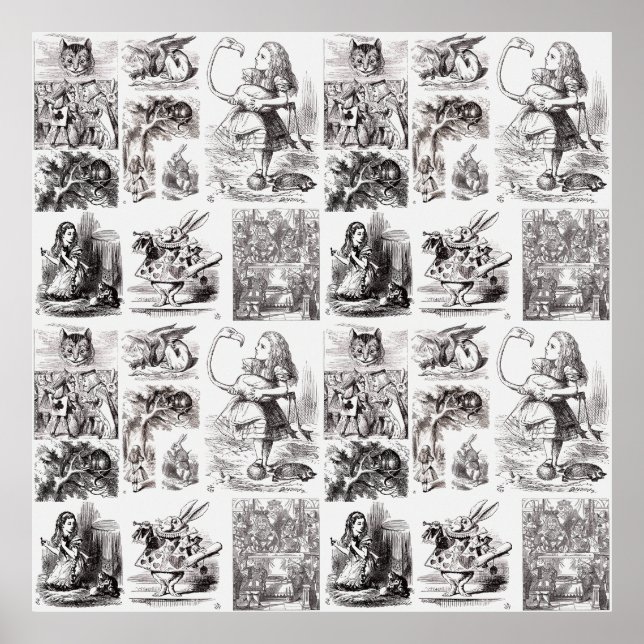 Vintage Zeichen aus der Alice im Wunderland Poster (Vorne)