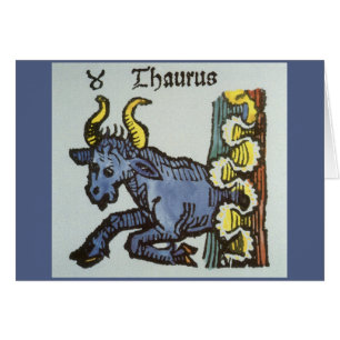 Vintage Zeichen der Zodiaka, antike Taurus Bull