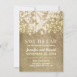 Vintage Zeichenfolgenleuchten speichern Datumskart Save The Date