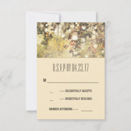 Vintage Zeichenkettenleuchten verzweigen Hochzeits RSVP Karte