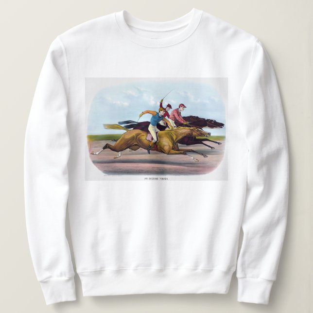Vintage Zeichnung einer Pferdeszene, Pferde Sweatshirt (Design vorne)