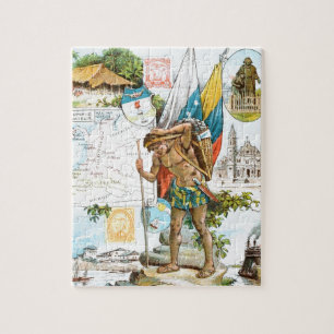 Vintage Zeichnung: Kolumbien und Ecuador Puzzle