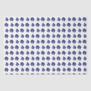 Vintage-Zeichnung von tropischen Fischen mit blaue Seidenpapier