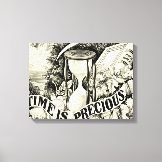 Vintage Zeit ist Wertvoll Leinwanddruck (Vorderseite)