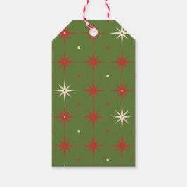 Vintage, zeitgenössische grüne Weihnachtscreme Geschenkanhänger