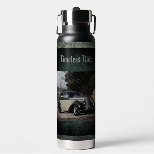 Vintage, zeitlose Fahrt, Wasserflasche Trinkflasche (Vorderseite)