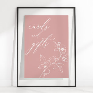 Vintage Zeitlose Florale Babyparty Karten Geschenk Poster