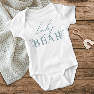 Vintage Zeitloses Florales Blaues Babybär Baby Strampler
