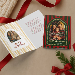 Vintage zeitloses Weihnachten Rot Grün Zwei Fotos
