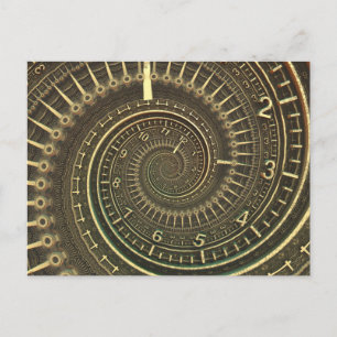 Vintage Zeitmaschine Postkarte