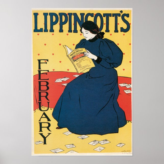Vintage Zeitschrift "Art Nouveau" - Februar Poster (Vorne)