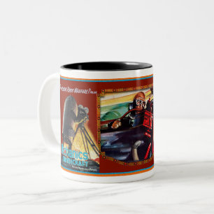 VINTAGE-ZEITSCHRIFTEN-THEMA ZWEIFARBIGE TASSE