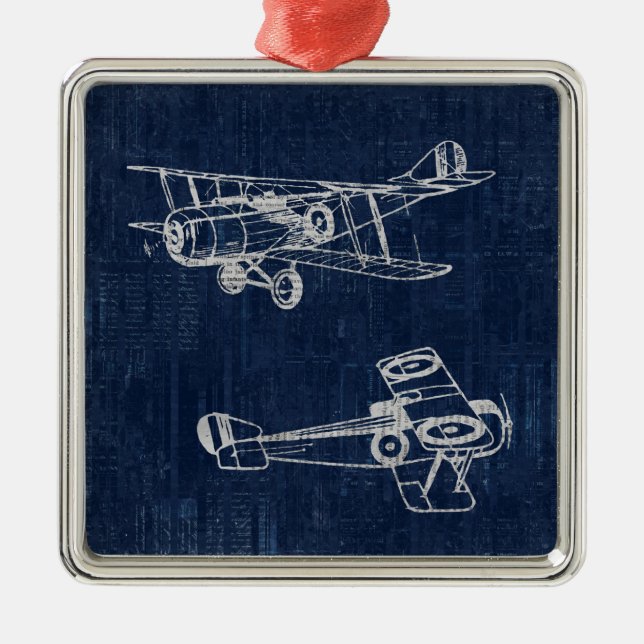 Vintage Zeitung "Airplane Art" Ornament Aus Metall (Vorne)