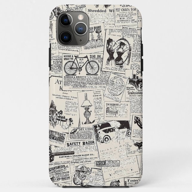 Vintage Zeitung Case-Mate iPhone Hülle (Rückseite)