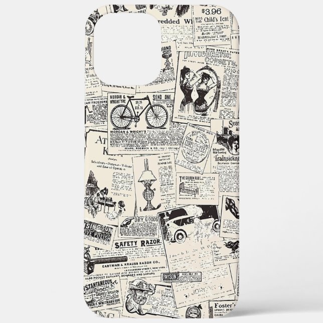 Vintage Zeitung Case-Mate iPhone Hülle (Rückseite)