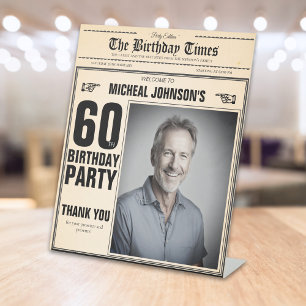 Vintage Zeitung Custom 60. Geburtstag Willkommen Sockelschild