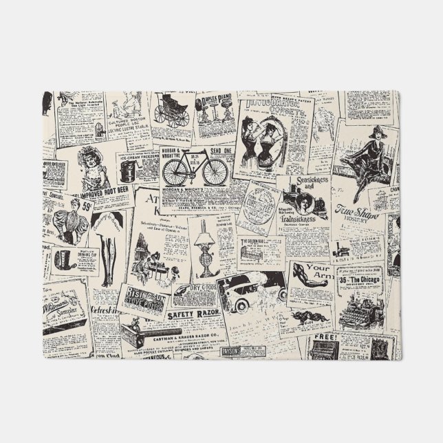 Vintage Zeitung Fußmatte (Vorderseite)