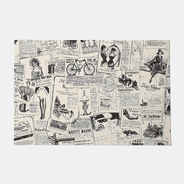 Vintage Zeitung Fußmatte (Vorderseite)