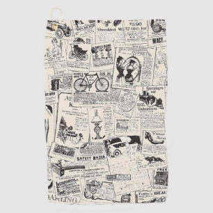 Vintage Zeitung Golfhandtuch