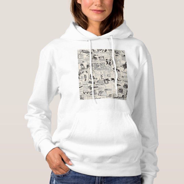 Vintage Zeitung Hoodie (Vorderseite)