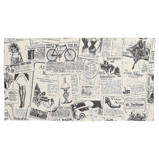 Vintage Zeitung Kissenbezug (Vorderseite)