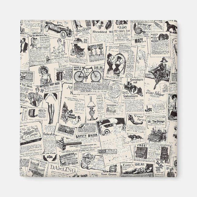 Vintage Zeitung Magnet (Vorne)