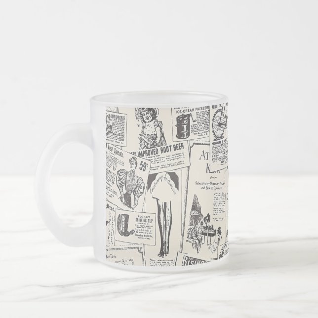 Vintage Zeitung Mattglastasse (Links)