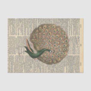 Vintage Zeitung mit Fasan Decoupage Seidenpapier