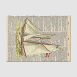 Vintage Zeitung mit Schiffsdekoupage Seidenpapier