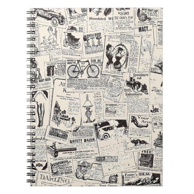 Vintage Zeitung Notizblock (Vorderseite)